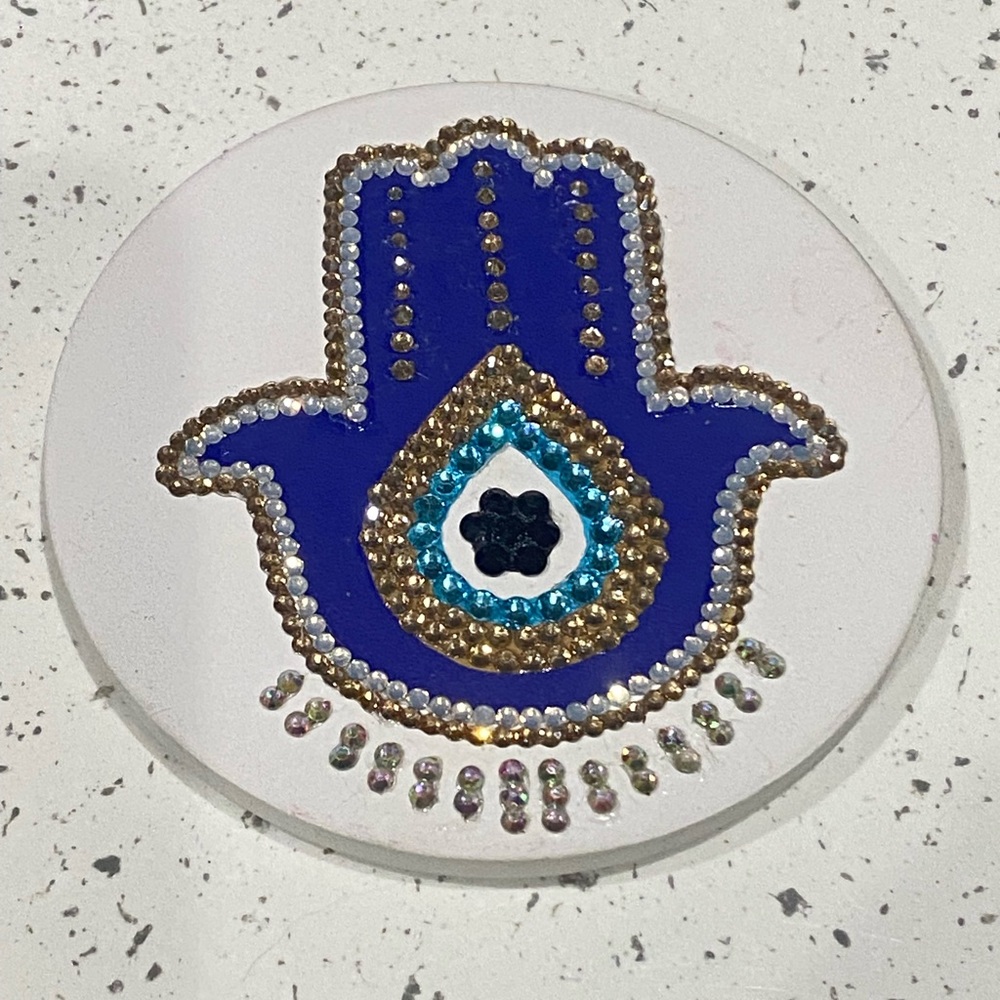 6 Evil eye ceramic coasters can also be used for home decor